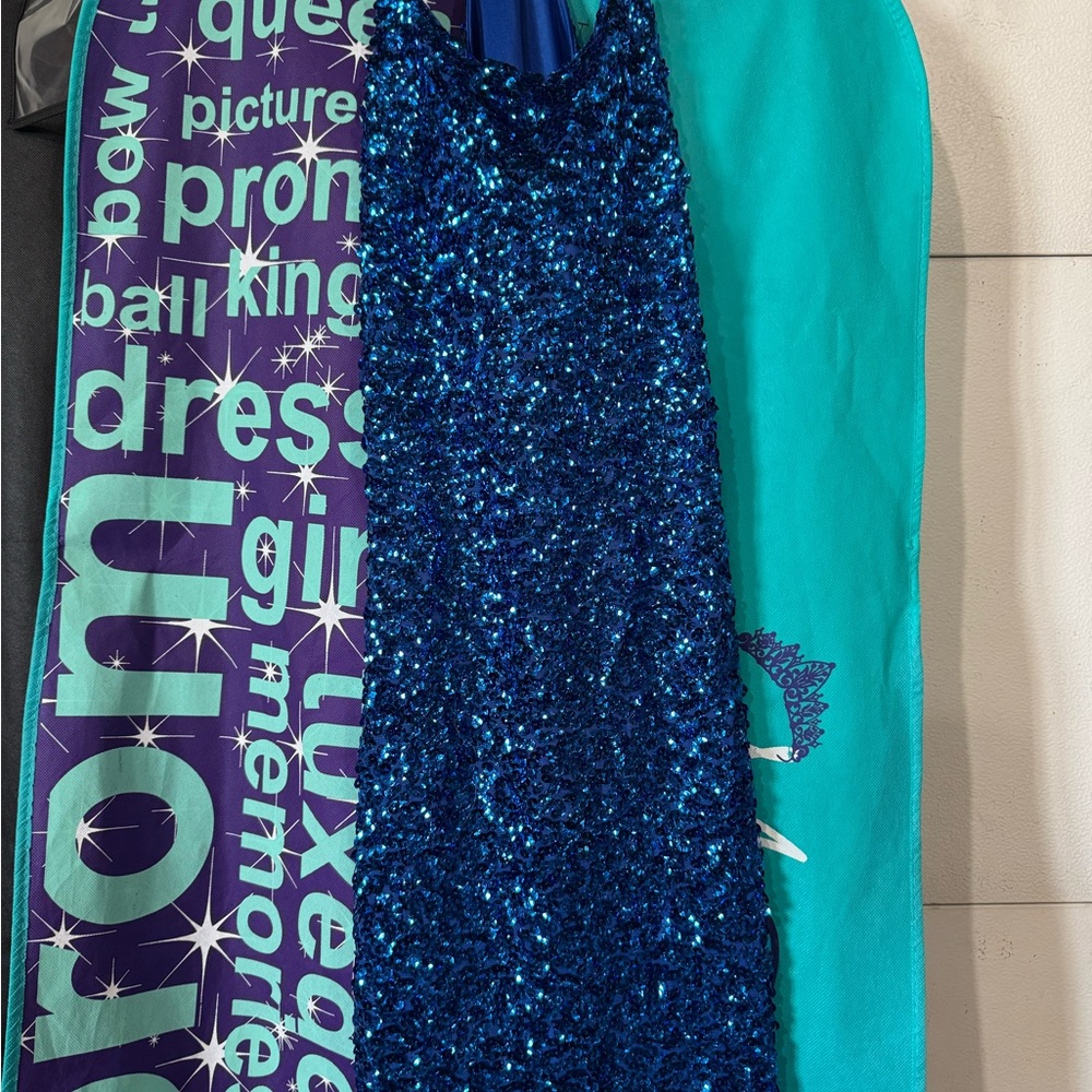 Girls' Sparkle Sequin Blue Party Dress